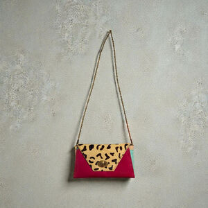 Soruka Animal Print & Hot Pink Leather Clutch/Wallet